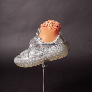 Vintage 1990s Shiny Silver Jeweled Clear Sneakers